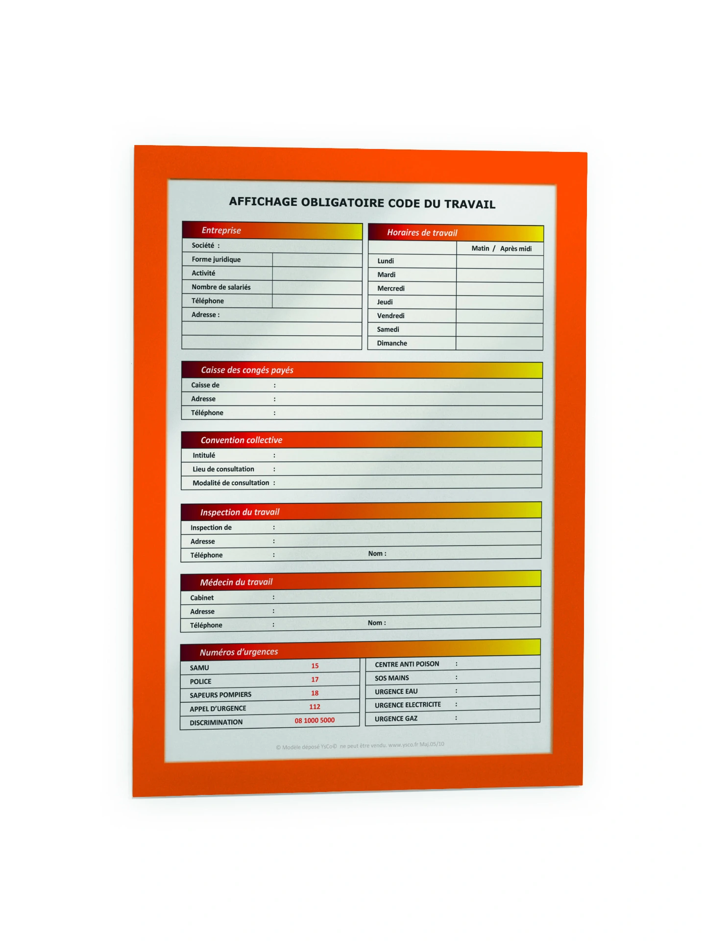 Naranccsárga DURAFRAME® ORANGE infokeret, A4 méretben, kétoldalas kivitelben