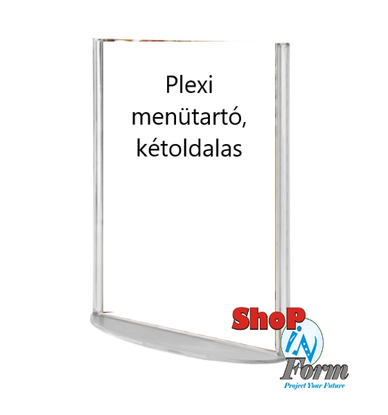 Ovális talpú plexi menütartó, asztalra