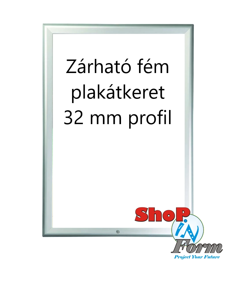 A1 zárható, fém plakátkeret, 32 mm gérvágott sarokkal