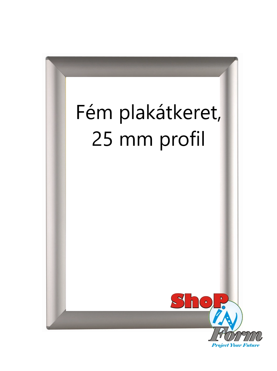 Fém plakátkeret falra, 25 mm profil, A4 és A3 méret, szürke szín