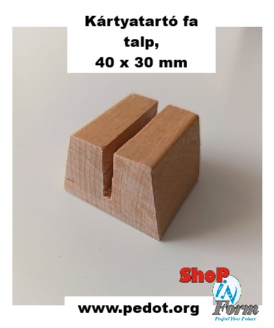 Ár és menütartó fa talp, 40 x 30 mm