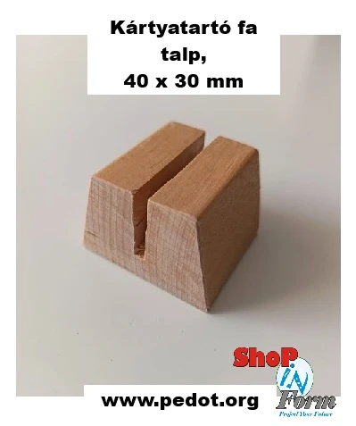 Ár és menütartó fa talp, 40 x 30 mm