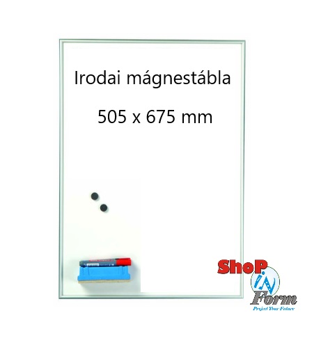 Fali whiteboard tábla, mágneses üzenőtábla, 505 x 675 mm