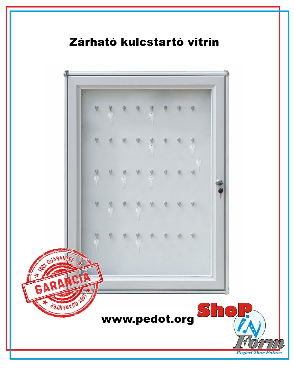 Zárható kulcstartó vitrin, több méretben